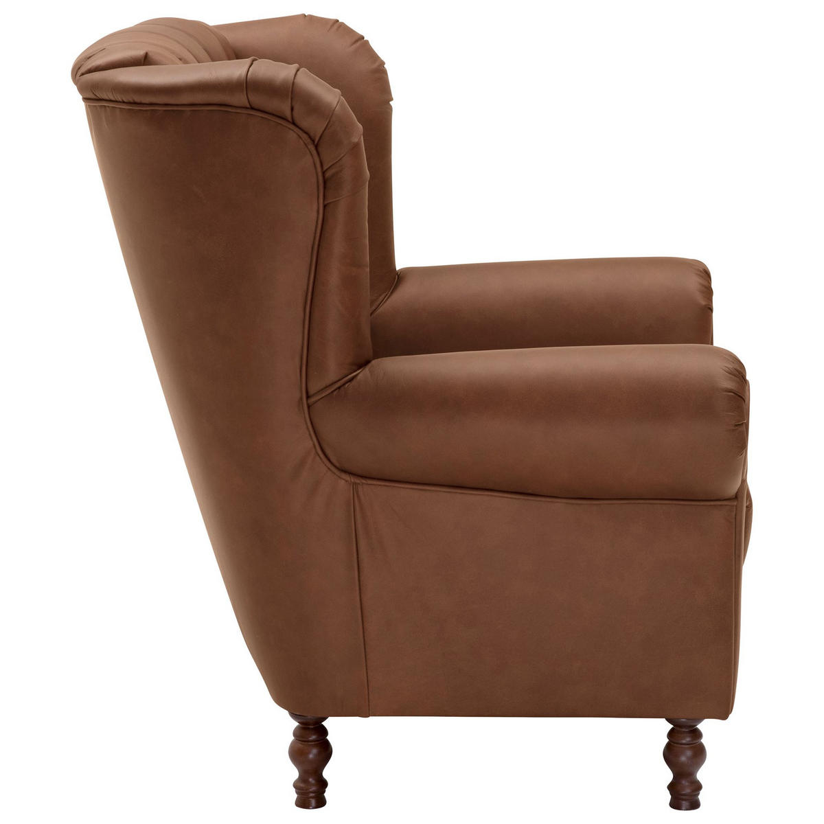 OHRENBACKENSESSEL Katreen Echtleder (Antikoptik) cognac - Cognac, Leder (90/101/91cm) - 58aufmkessel