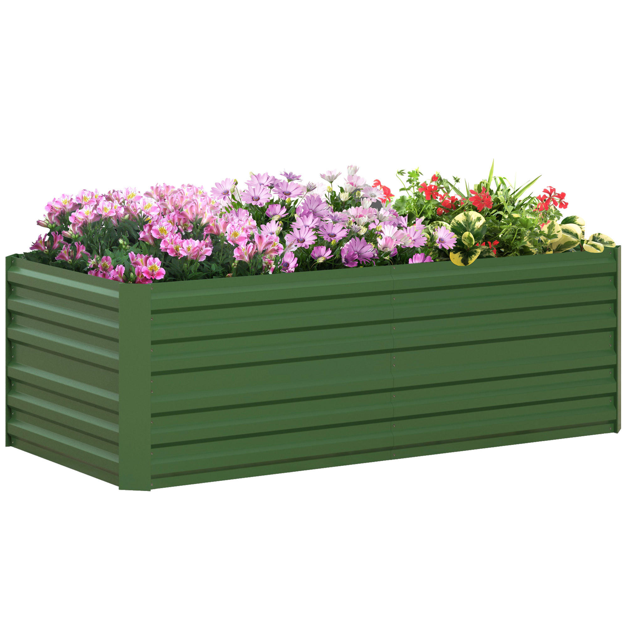 HOCHBEET steckbar Balkon - Grün, Metall (90/59/180cm) - Outsunny