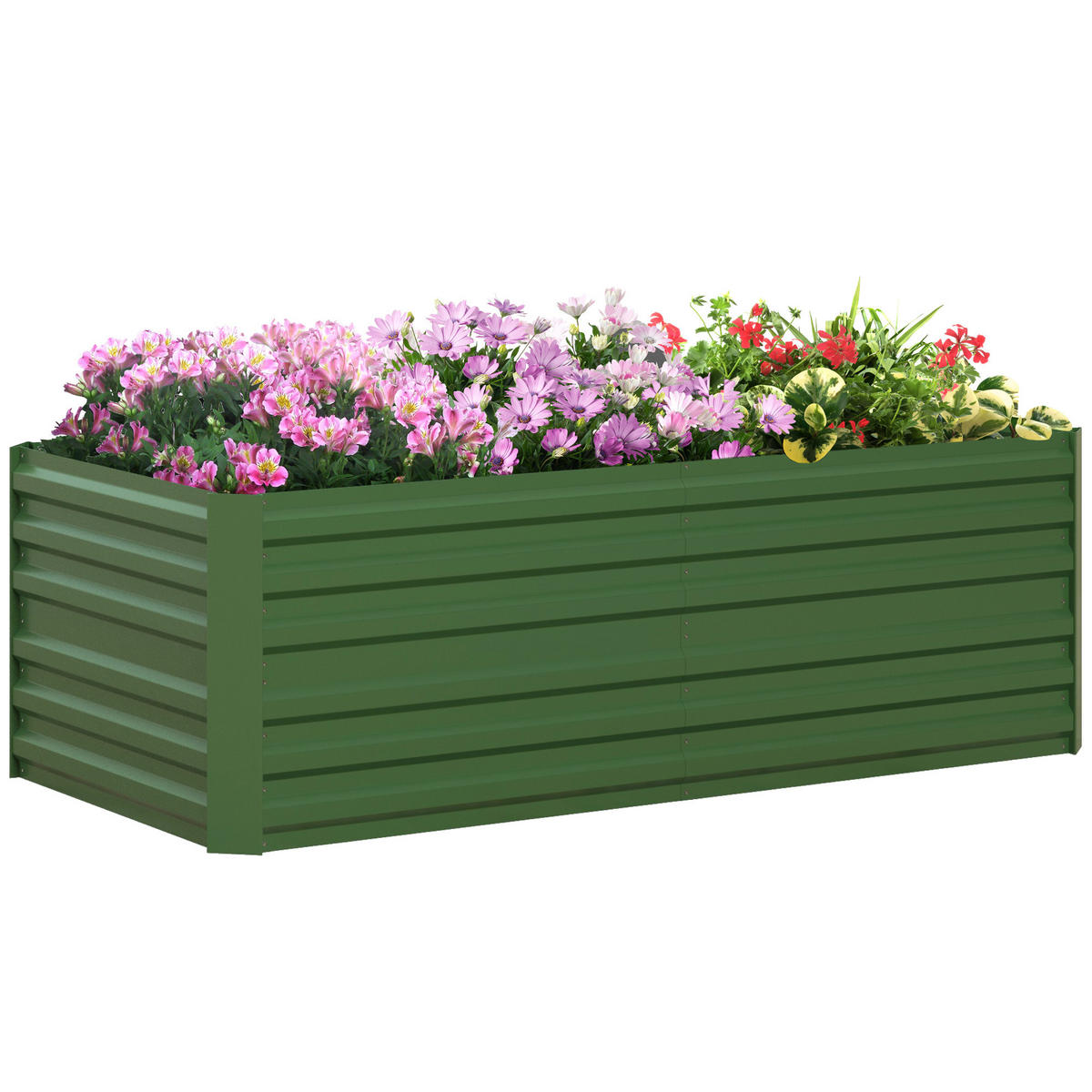 HOCHBEET steckbar Balkon - Grün, Metall (90/59/180cm) - Outsunny