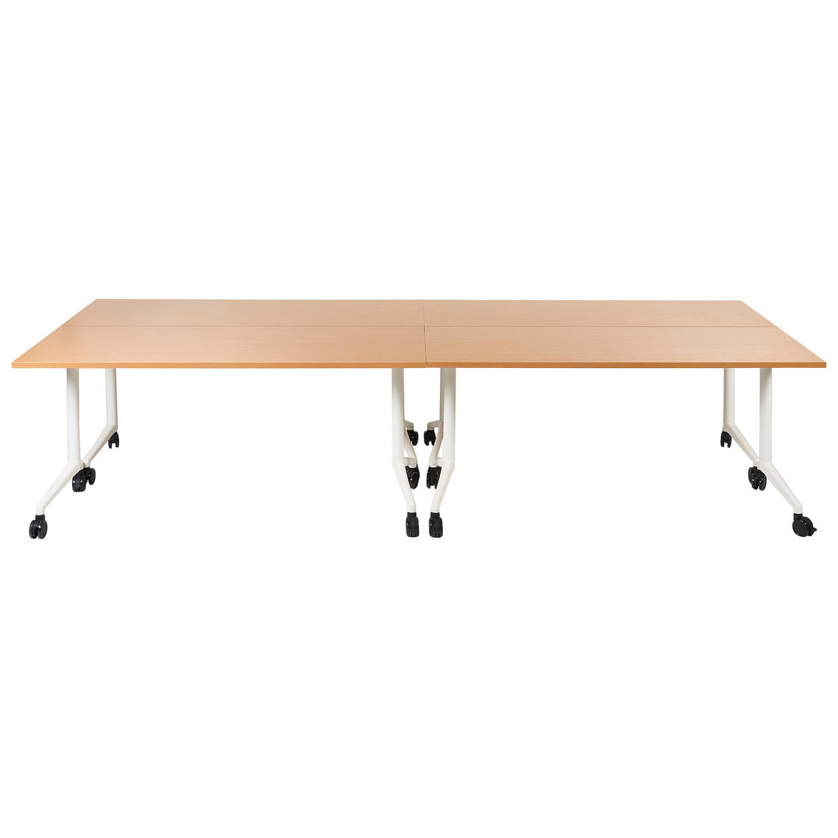 PSACÍ STŮL Skládací Hnědý 160/60 cm Cavi - bílá/hnědá, kompozitní dřevo (60/160/73cm) - Beliani