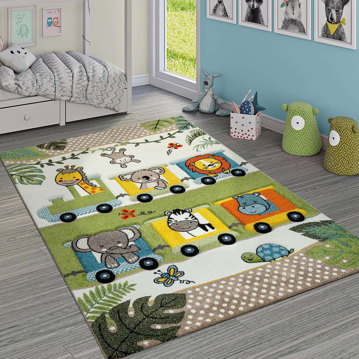 KINDERTEPPICH 120/120 cm Diamond 635 - Grün, Textil (120/120cm) - Paco Home