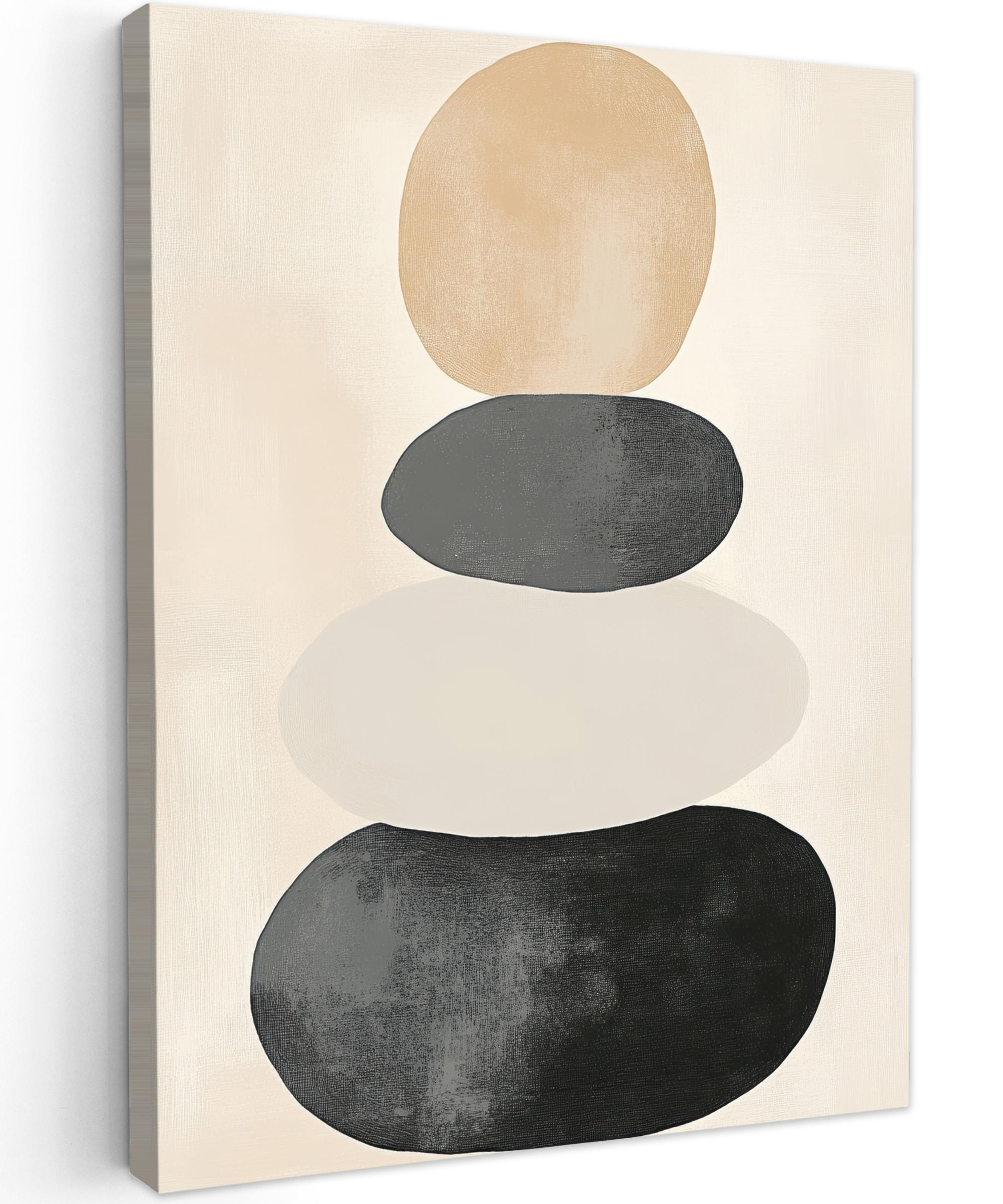 LEINWANDBILD Japandi - Wabi sabi - Beige 60x80 cm - Taupe, Textil (60/80cm) - MuchoWow