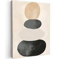LEINWANDBILD Japandi - Wabi sabi - Beige 60x80 cm - Taupe, Textil (60/80cm) - MuchoWow