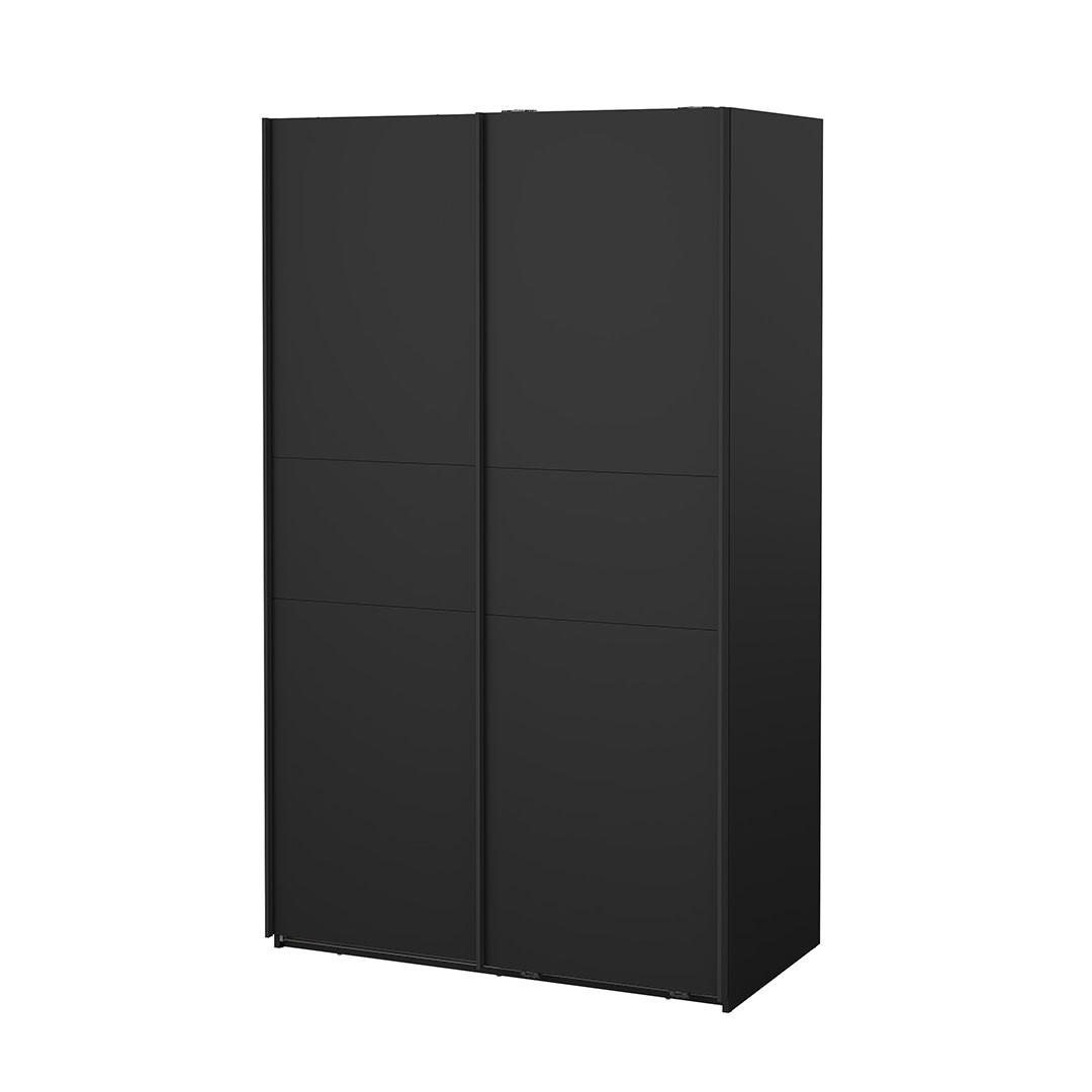 SCHIEBETÜRENSCHRANK, Como, Schwarz, Holzwerkstoff, 119 x 67 x 201 cm - Schwarz, Holzwerkstoff (119/201/67cm) - ebuy24