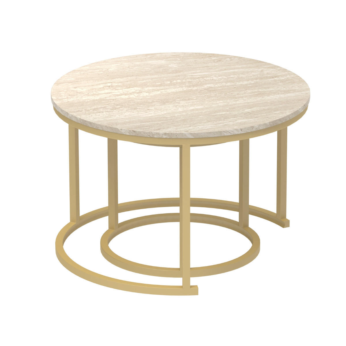 BEISTELLTISCHEN (Set aus 2) 70/70/45,5 cm - Beige, Holzwerkstoff (70/70/45.5cm) - Calicosy