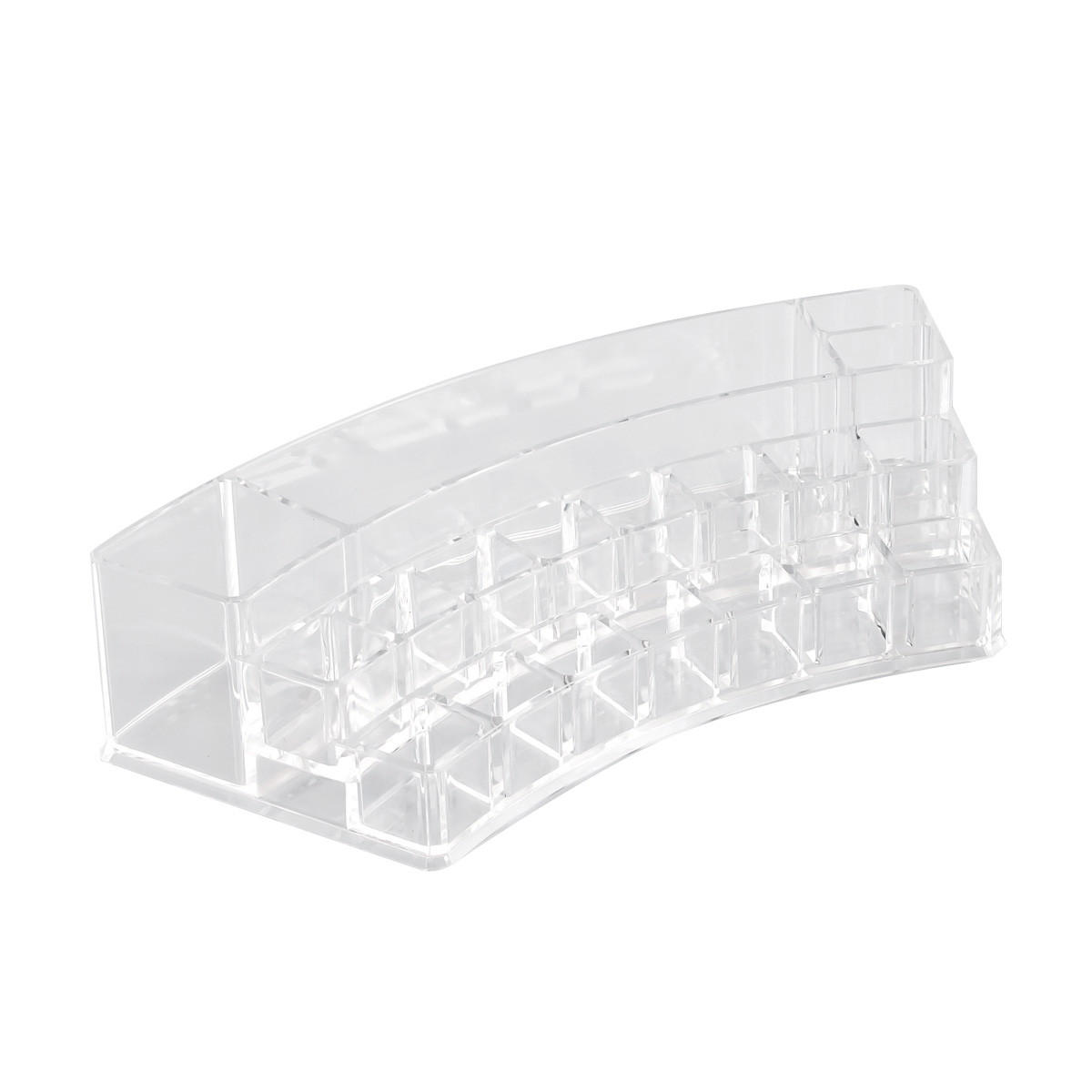 KOSMETIKORGANIZER, mit 19 Fächern, halbrund - Transparent, Kunststoff (28/12/6.5cm) - bremermann