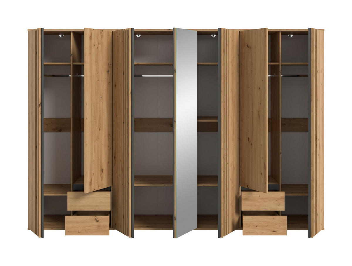 KLEIDERSCHRANKKOMBINATION TOFTA (B/H/T: ca. 280/190/56 cm) in Artisan Eiche Nachbildung/Artisan Eiche Nachbildung - Eiche Artisan, Holzwerkstoff (280/190/56cm)