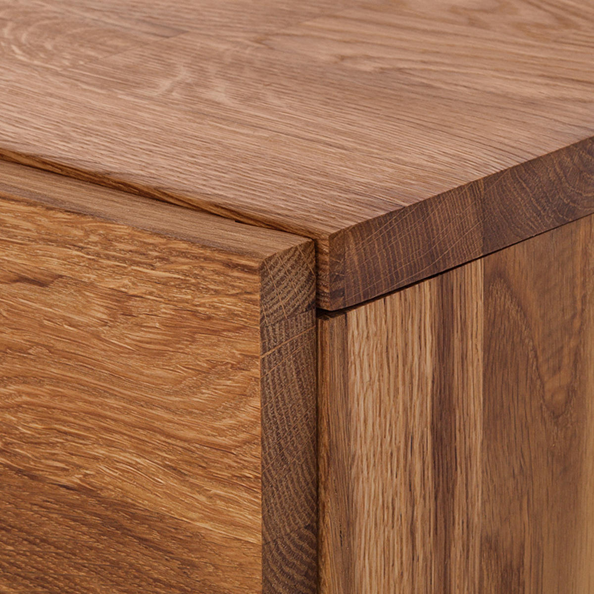 NACHTKOMMODE - Massivholz - Eichefarben, Holz (40/37/33cm) - home24