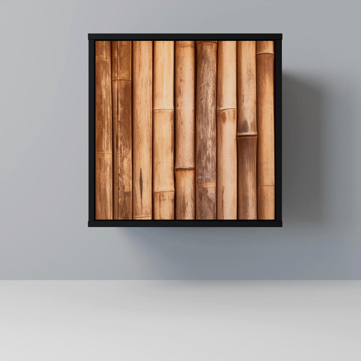 SIDEBOARD NATURAL WOOD, Schwarz, 57,5x42x67,5 cm, Schwarze Metall-Rahmenfüße - Multicolor/Schwarz, Holzwerkstoff/Metall (57.5/67.5/42cm) - SpaceRebels