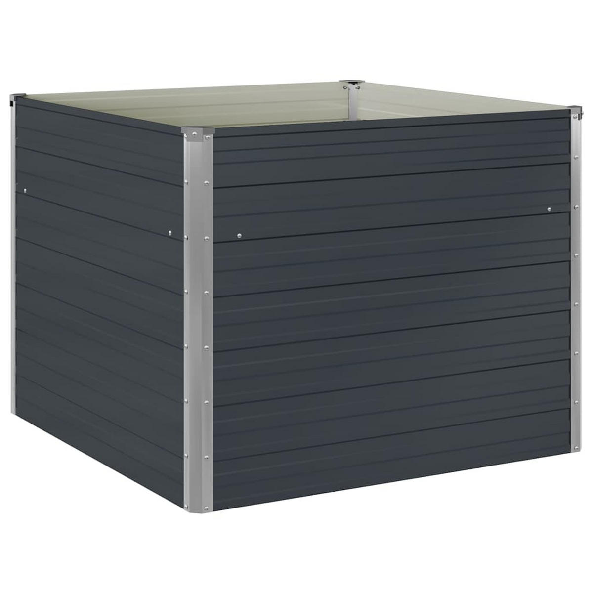 HOCHBEET Anthrazit 100/100/77 Cm Verzinkter Stahl - Anthrazit, Metall (100/77/100cm) - vidaXL