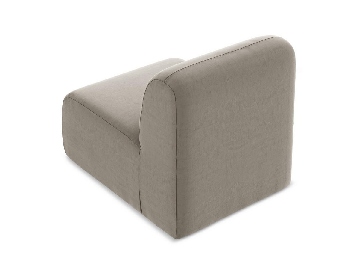 SOFAELEMENT Samt Stoff Grau - Taupe/Schwarz, Holzwerkstoff/Kunststoff (70/75/94cm) - Makamii
