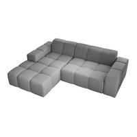 ECKSOFA Fogo ohne Schlaffuktion, L-Form, Sofa Links, Veloursstoff, 245x68x180 cm, Grau - Grau, Holz (180/245cm) - PROMETO Möbel