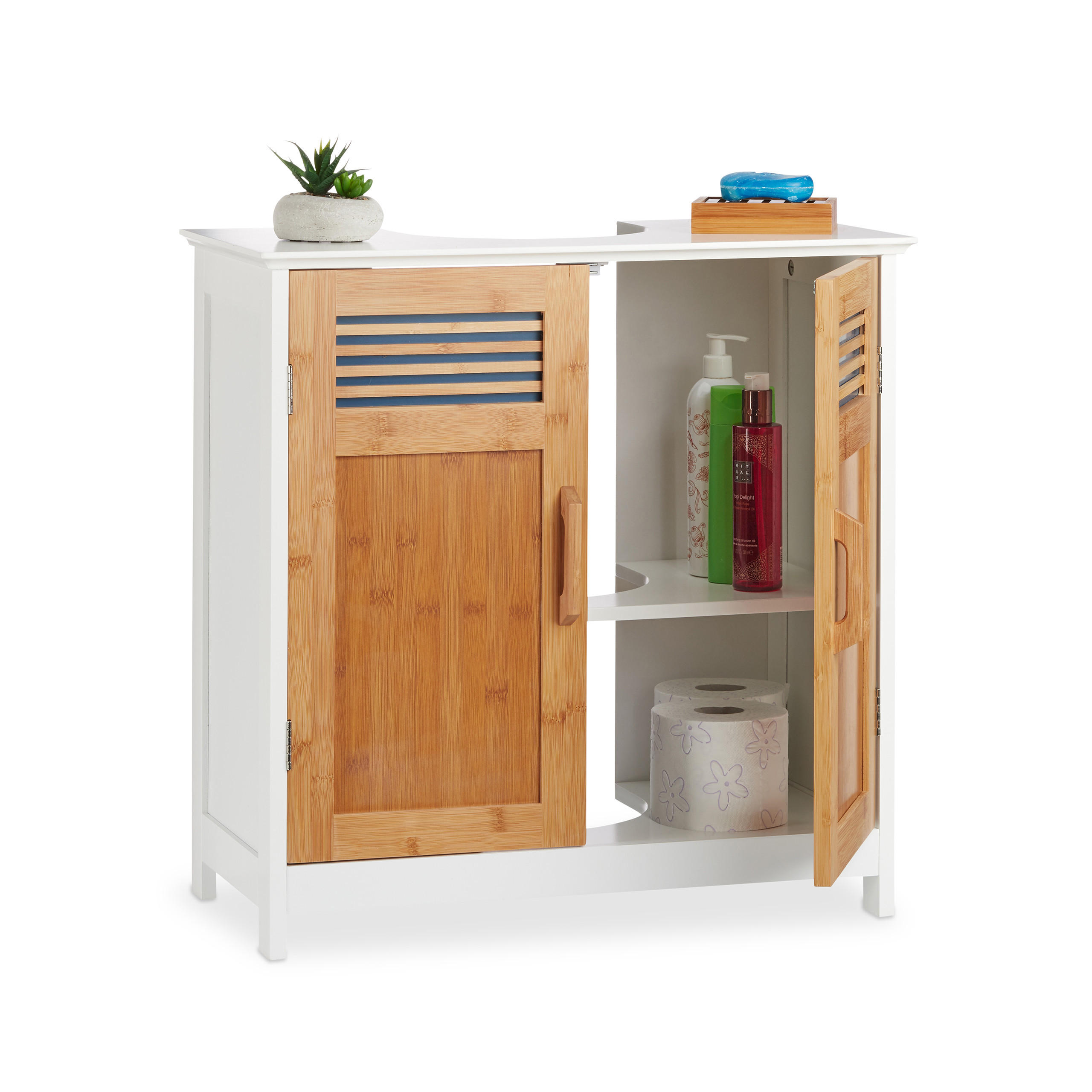 TV&Auml;TTST&Auml;LLSSK&Aring;P Vit bambud&ouml;rrar 60x60x30 cm Multicolor 60/60/30 cm