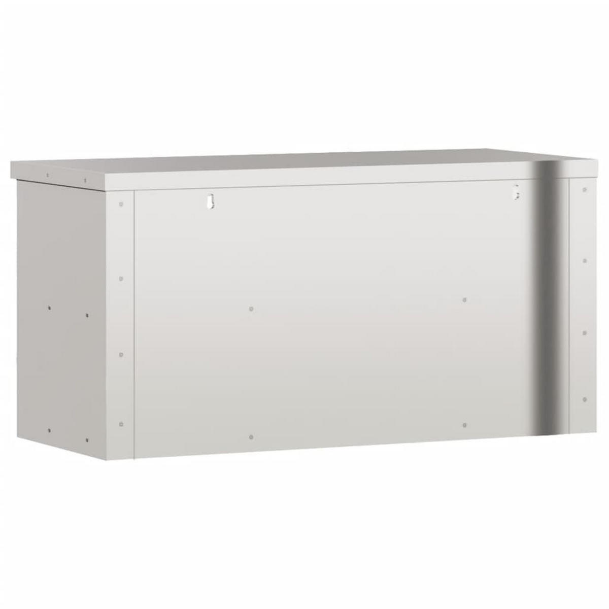 KÜCHEN-WANDSCHRANK Mit Ablage Edelstahl - Silberfarben, Metall (40/46/92cm) - vidaXL