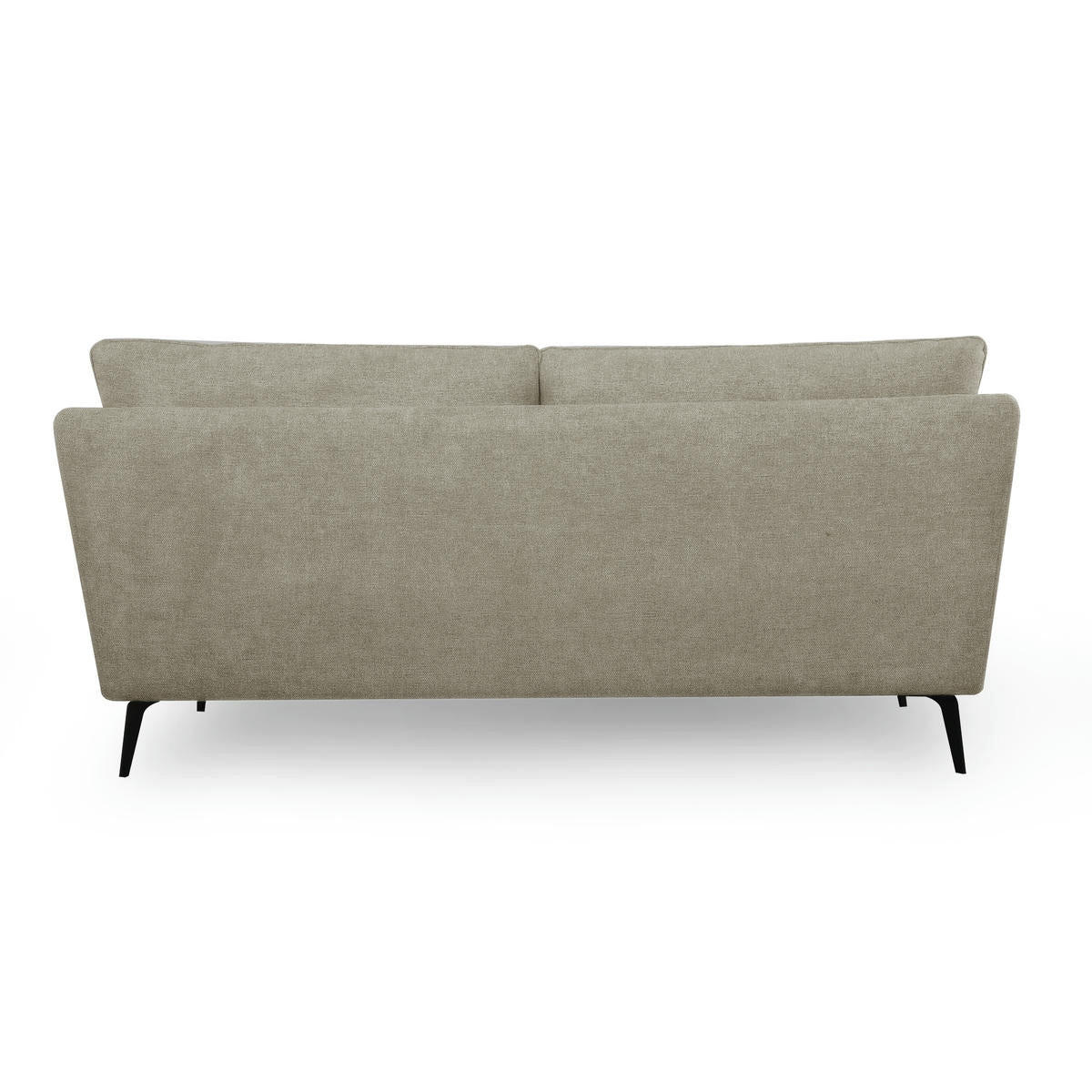 ZWEISITZER-SOFA Webstoff Beige - Beige/Schwarz, Textil/Metall (182/84/92cm) - Furnhouse