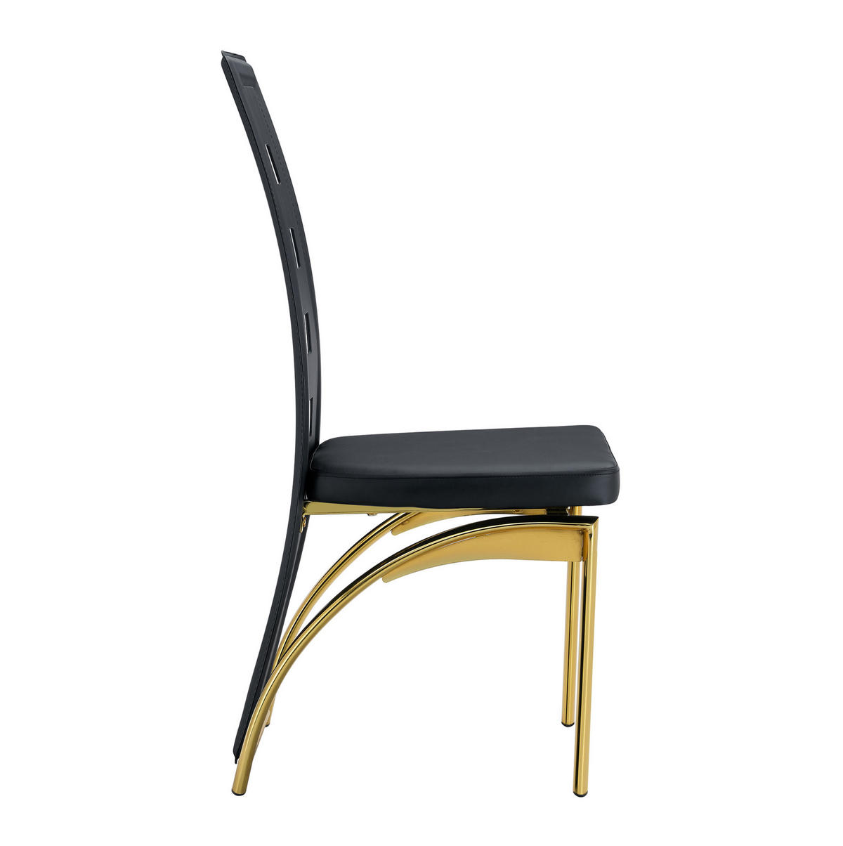 ESSZIMMERSTUHL 2er-Set 102,5 cm PU-Leder Schwarz Goldfarben - Schwarz, Metall (49/102.5/43cm) - Meubliv