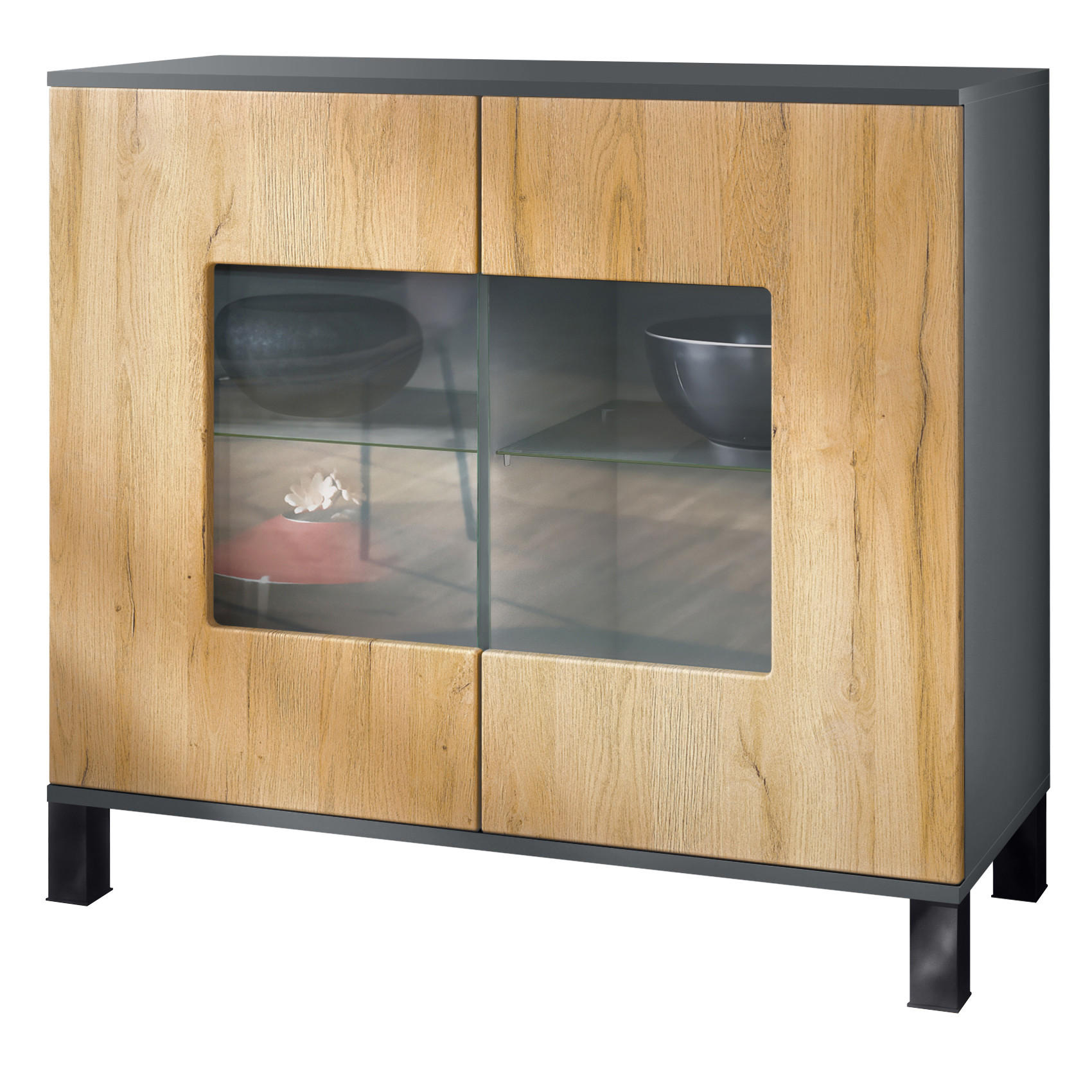 KOMMODE Grömitz Eiche Natur - Eichefarben, Holzwerkstoff (92.5/84.5/35cm) - Vladon