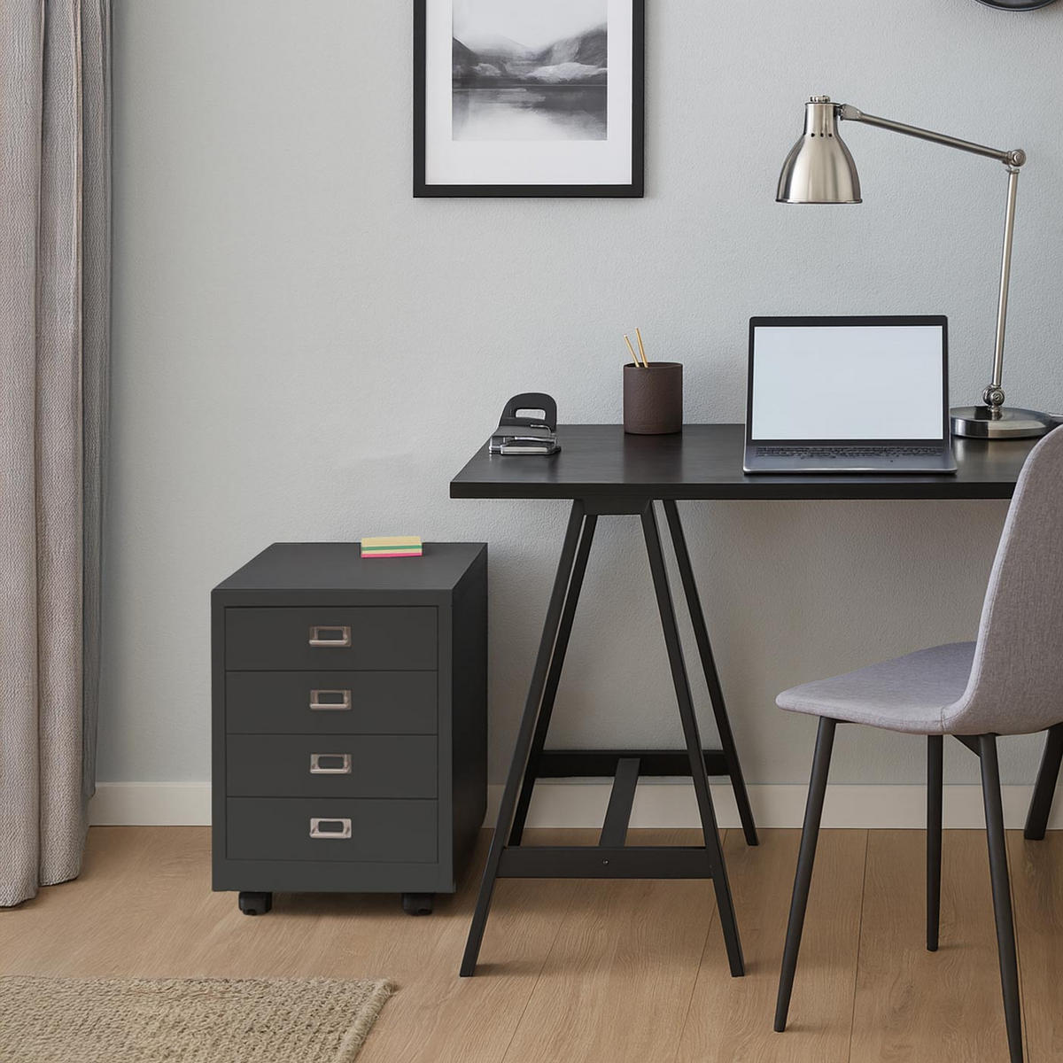 ROLLCONTAINER Anthrazit - Anthrazit, Metall (40/55/41cm) - MCW