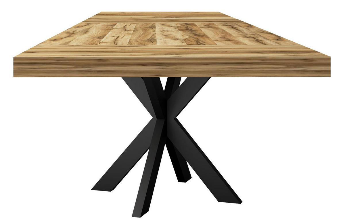 ESSTISCH Elgin 1 210-310x80x100 Holzwerkstoff Schwarz/Plankeneiche - Alteiche/Schwarz, Holzwerkstoff (210/100/80cm) - 58aufmkessel