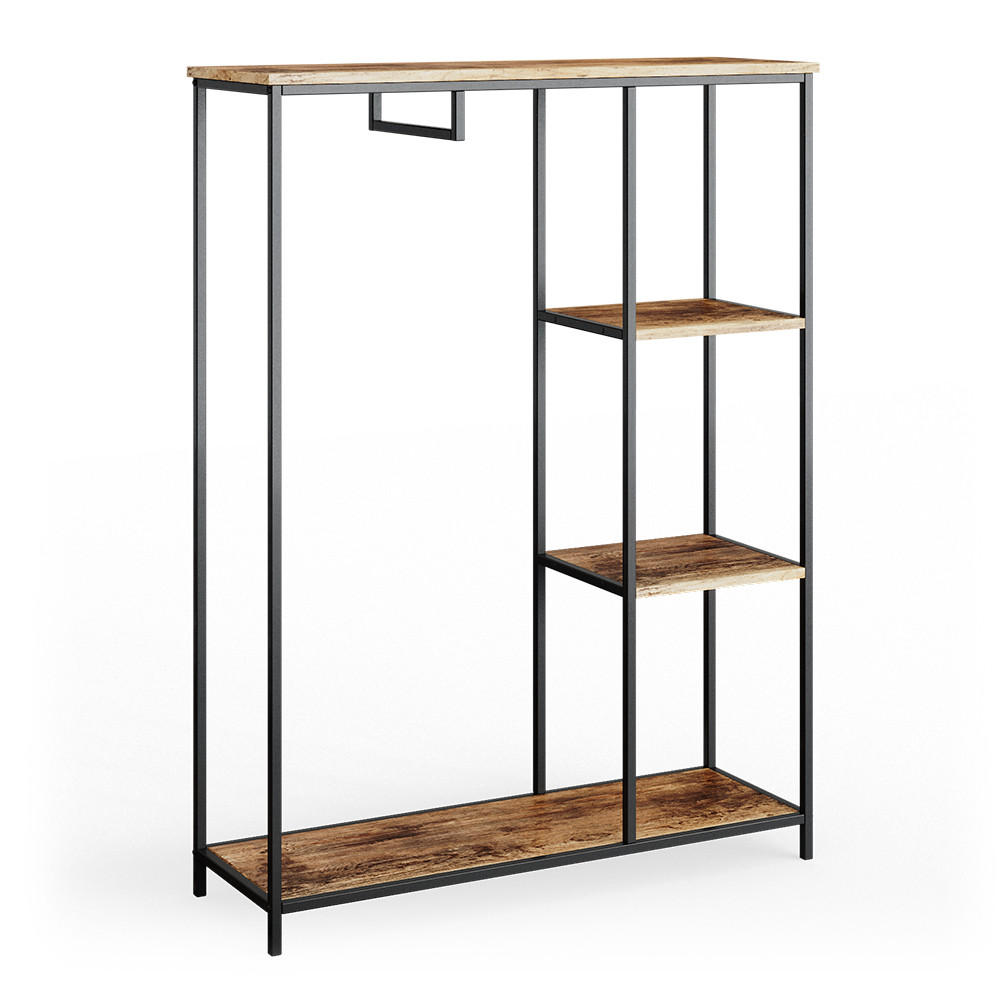 KLEIDERSCHRANK Fyrk Eiche rustikal 90 x 120 cm - Wildeiche/Braun, Holzwerkstoff (90/120/30cm) - Vicco