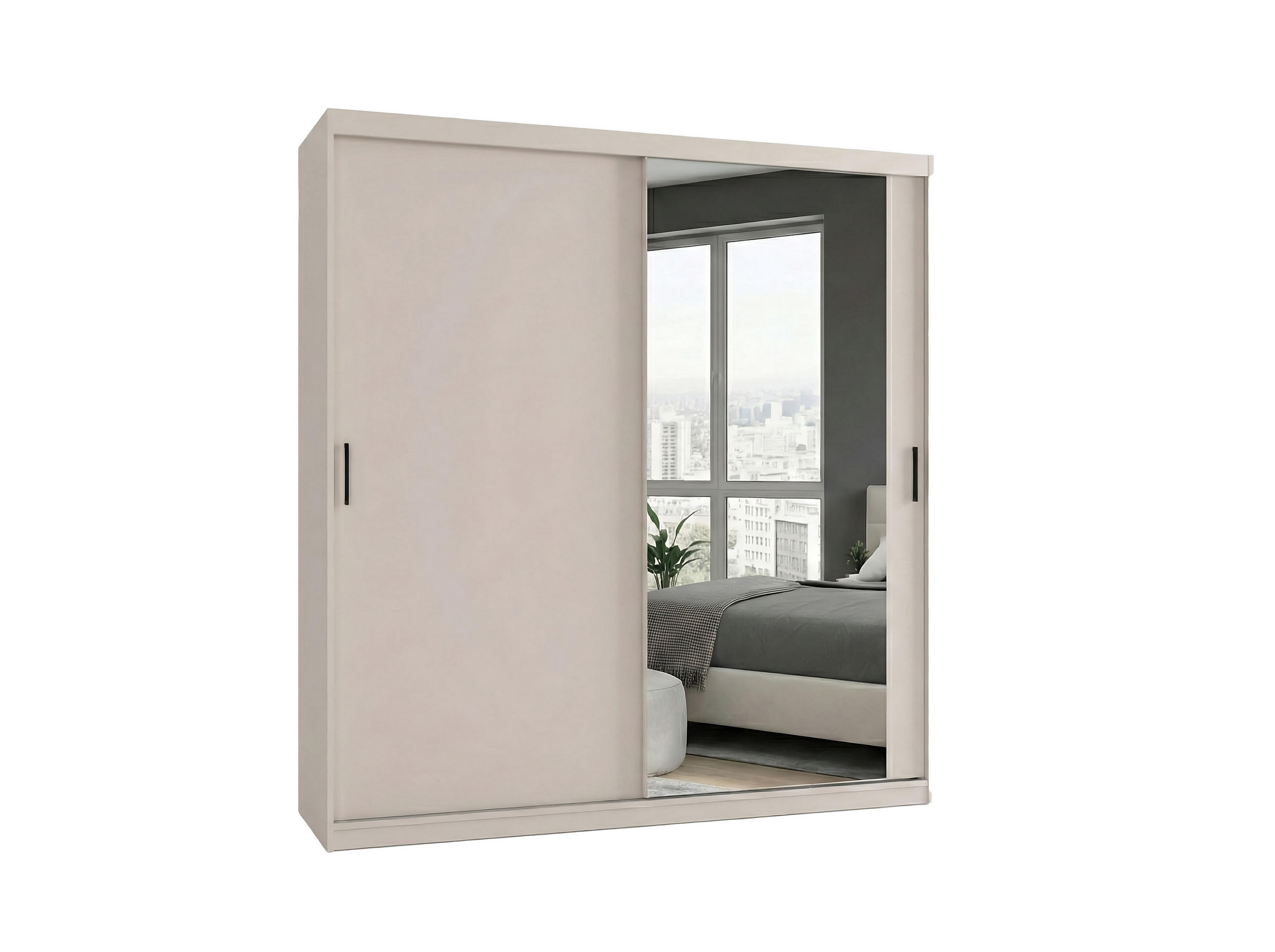 SCHWEBETÜRENSCHRANK Mirano Kaschmir 200 cm - Kaschmir, Holzwerkstoff (200/215/60cm) - Ravio