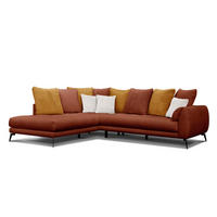 ECKSOFA CALME 5-Sitzer, dunkelorange und écru - Dunkelorange, Holz/Textil (294/229cm) - Courtois Laville