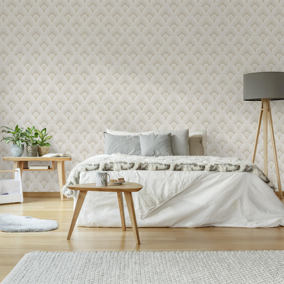 VLIESTAPETE - Art Deco Natur - Beige, Papier/Kunststoff (52/1000cm) - Sublime