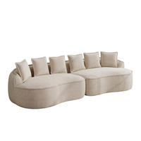 4-SITZER Sofa 320x114x67 cm aus Chenille-Stoff rahmenlos ohne Montage, hellbraun - Hellbraun, Textil (114/67/320cm)