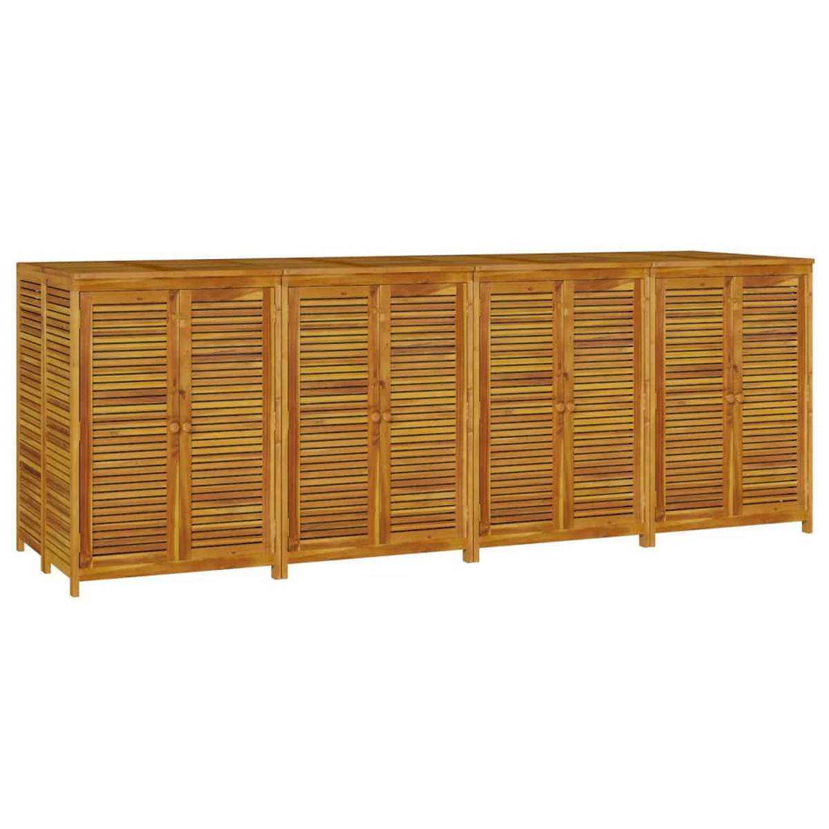 GARTENBOX 280x87x104 cm Massivholz Akazie - Braun, Holz (280/104/87cm) - furnicato