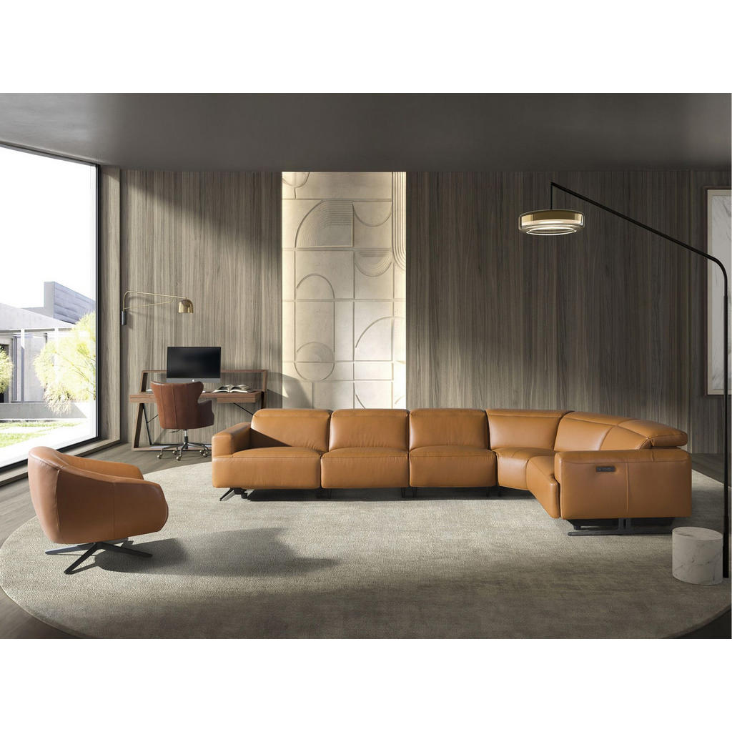 Thumbnail - Angel Cerda Drehsessel, Braun, Leder, 1-Sitzer, Freiform, 86x75x83 cm, Wohnzimmer, Sessel, Polstersessel