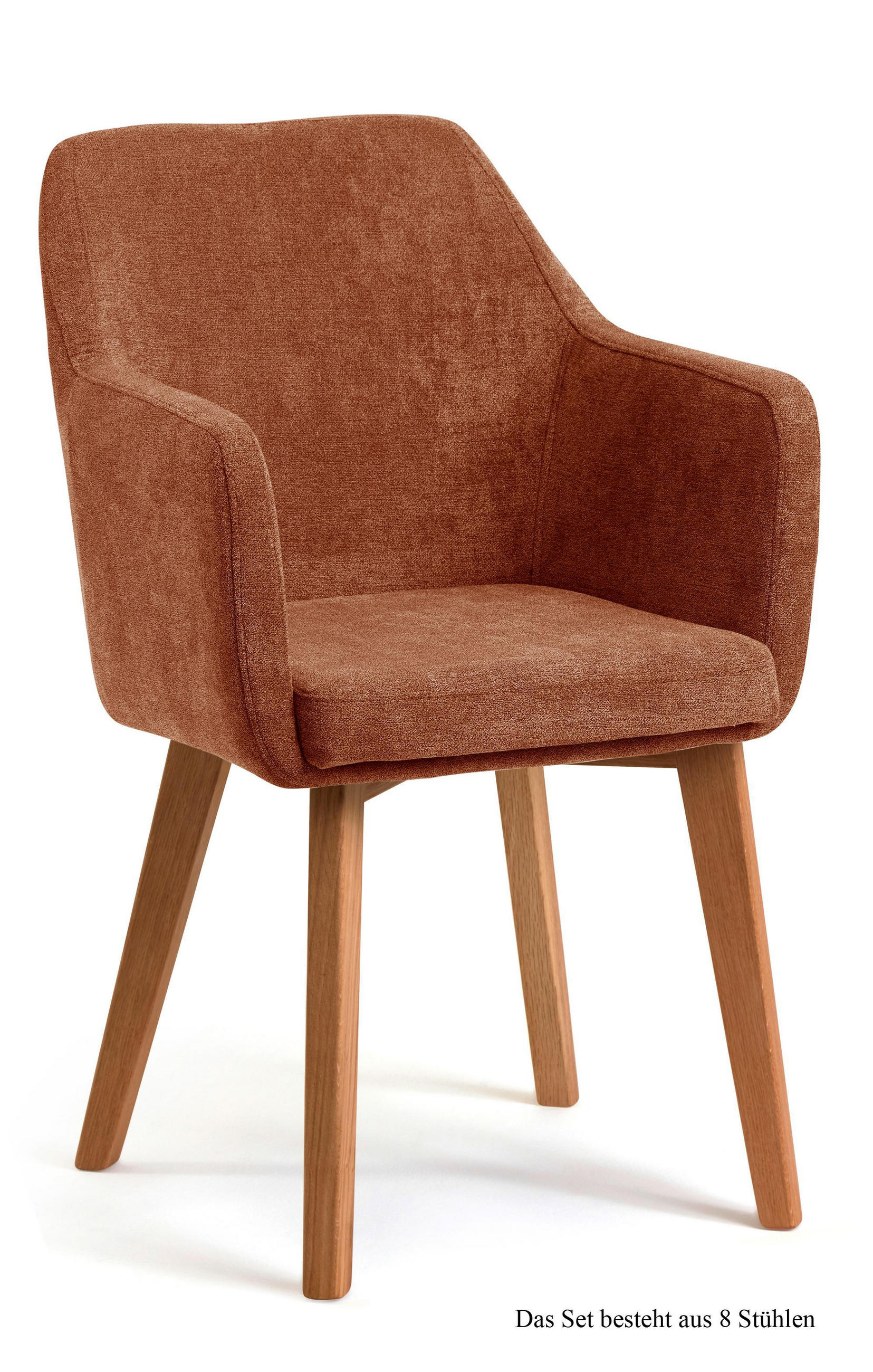 ARMLEHNSTUHL (8er-Set) Darleen 57x87x60 Eiche geölt/Cognac - Cognac/Eichefarben, Kunststoff (60/87/57cm) - 58aufmkessel
