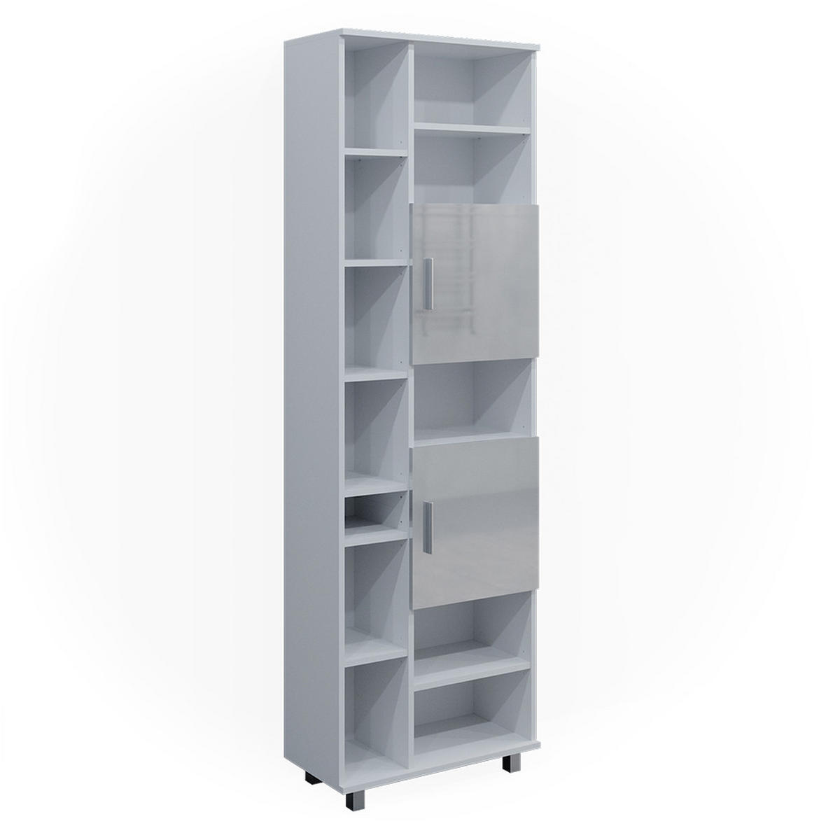 BADSCHRANK Ilias Weiß Hochglanz 60 x 190 cm - Weiß Hochglanz, Holzwerkstoff (60/190/30cm) - Vicco