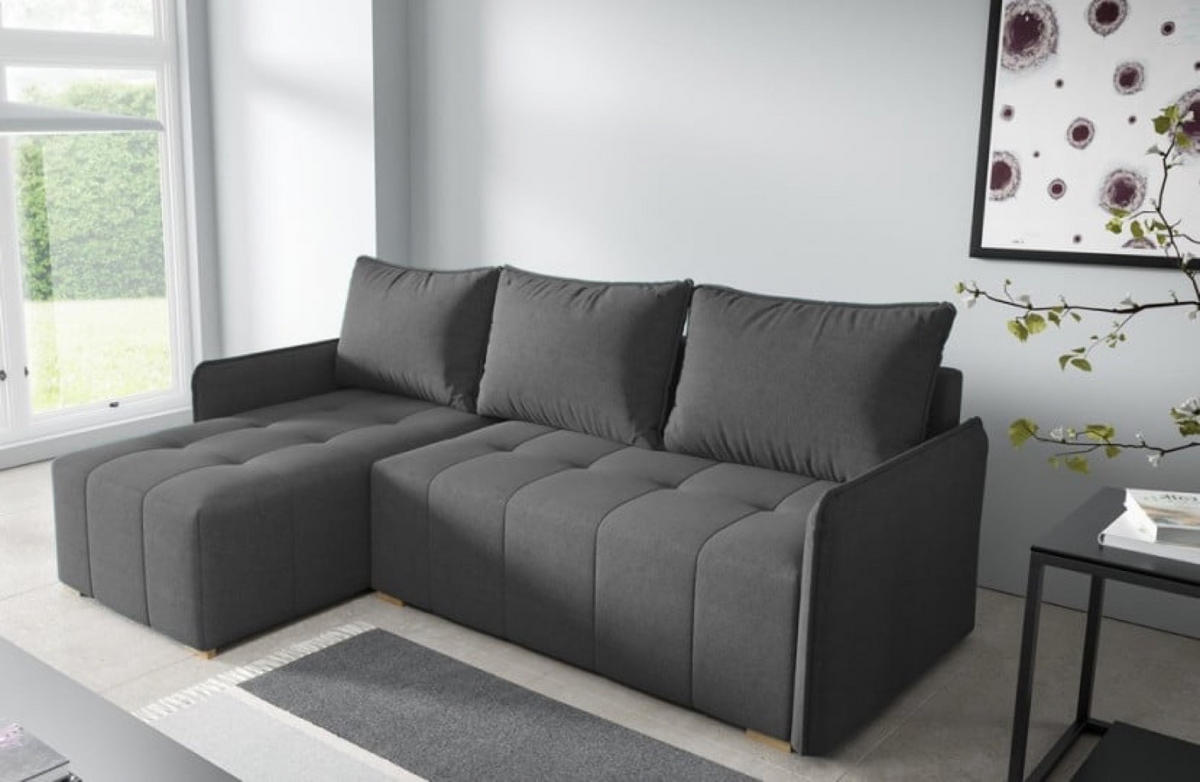 ECKSOFA Grafitowy GREND Links - Graphitfarben, Textil (210/140cm) - Sepro Meble