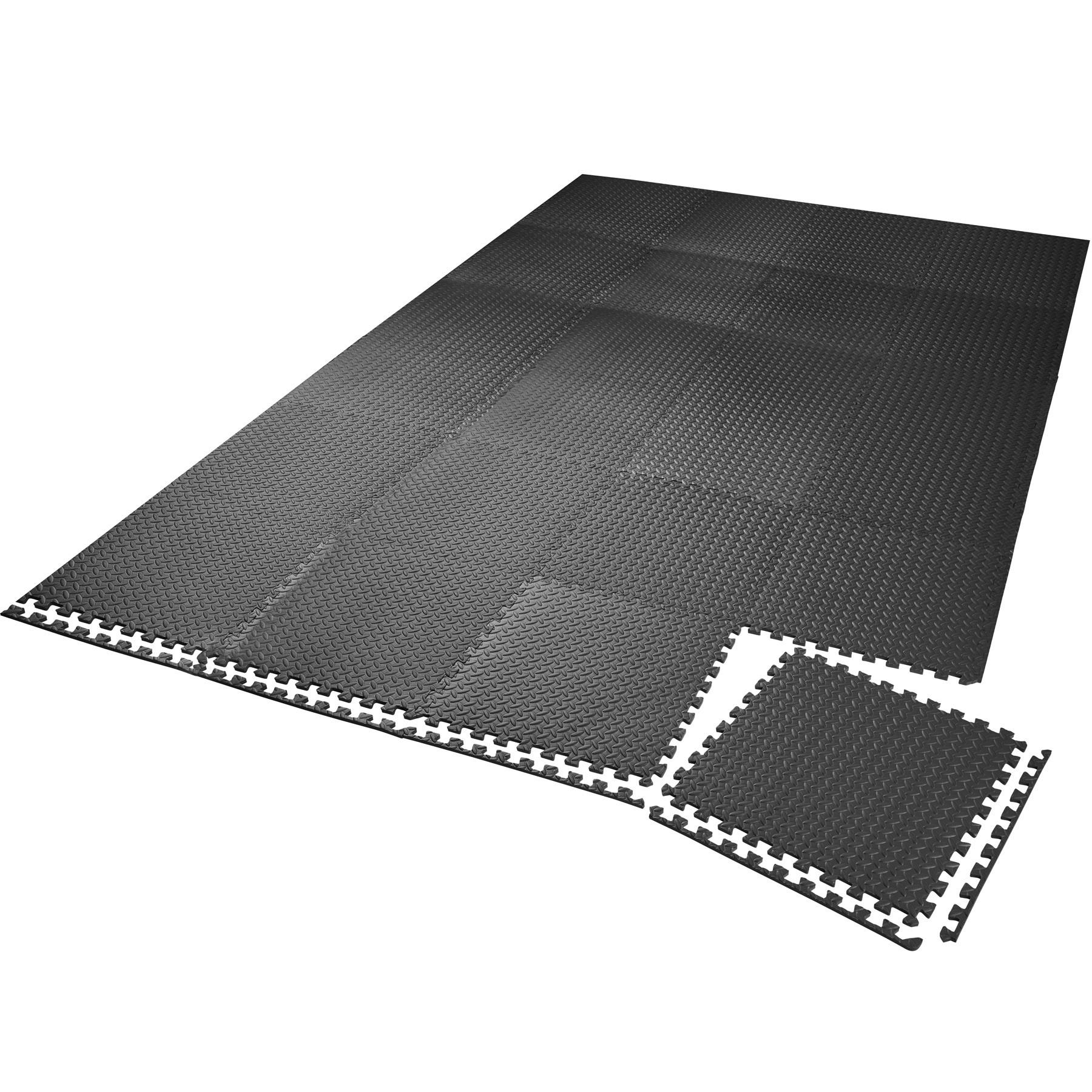 SCHUTZMATTENSET ,leichte Reinigung und flexibel erweiterbar,schwarz - Schwarz, Kunststoff (246/362cm) - tectake