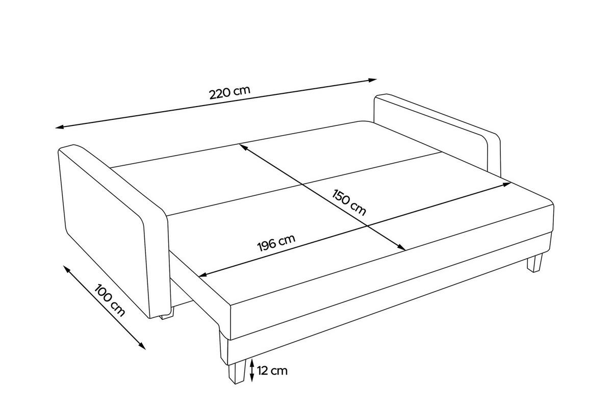 3-SITZER-SCHLAFSOFA ERISO mit weiche Sitzfläche und hohe Rückenlehne, Bouclé-Stoff, weiß - Braun/Weiß, Textil (220/80/100cm) - KONSIMO®