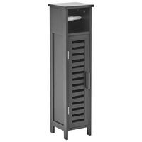 DULAP PENTRU HÂRTIE IGIENICĂ bambus negru Olathe - negru, lemn (18/72/17cm) - Beliani