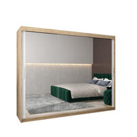 SCHWEBETÜRENSCHRANK 200/250/62 2-türig - Silberfarben/Weiß, Holz/Kunststoff (250/200/62cm) - Abiks Möbel