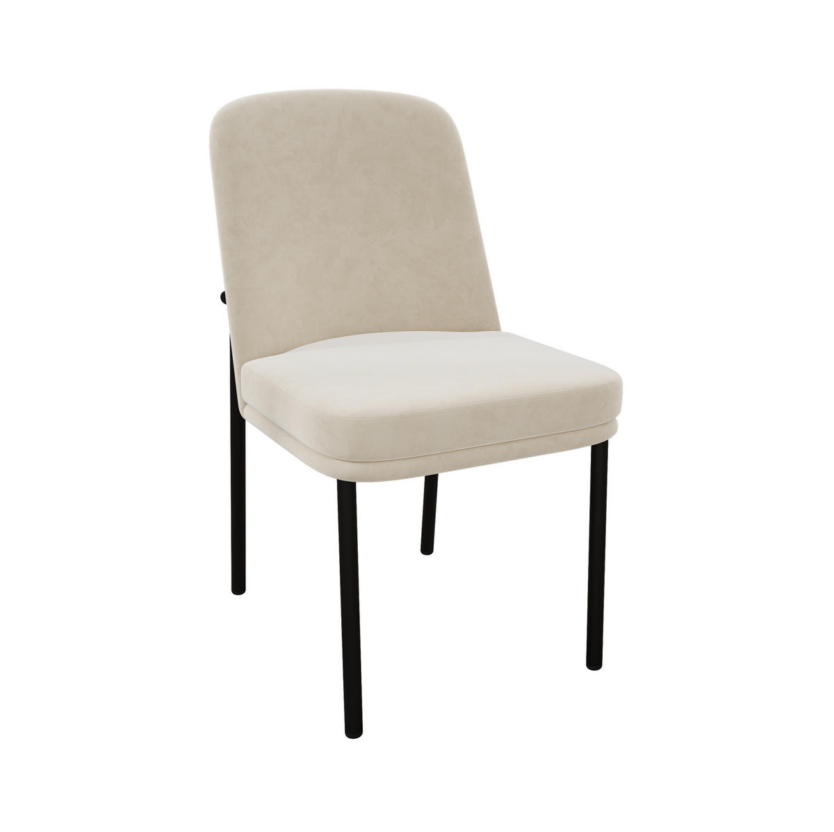 ESSZIMMERSTUHL 6er-Set Beige Samt Schwarzer Rahmen - Beige, Metall (53/82/42.7cm) - Meubliv