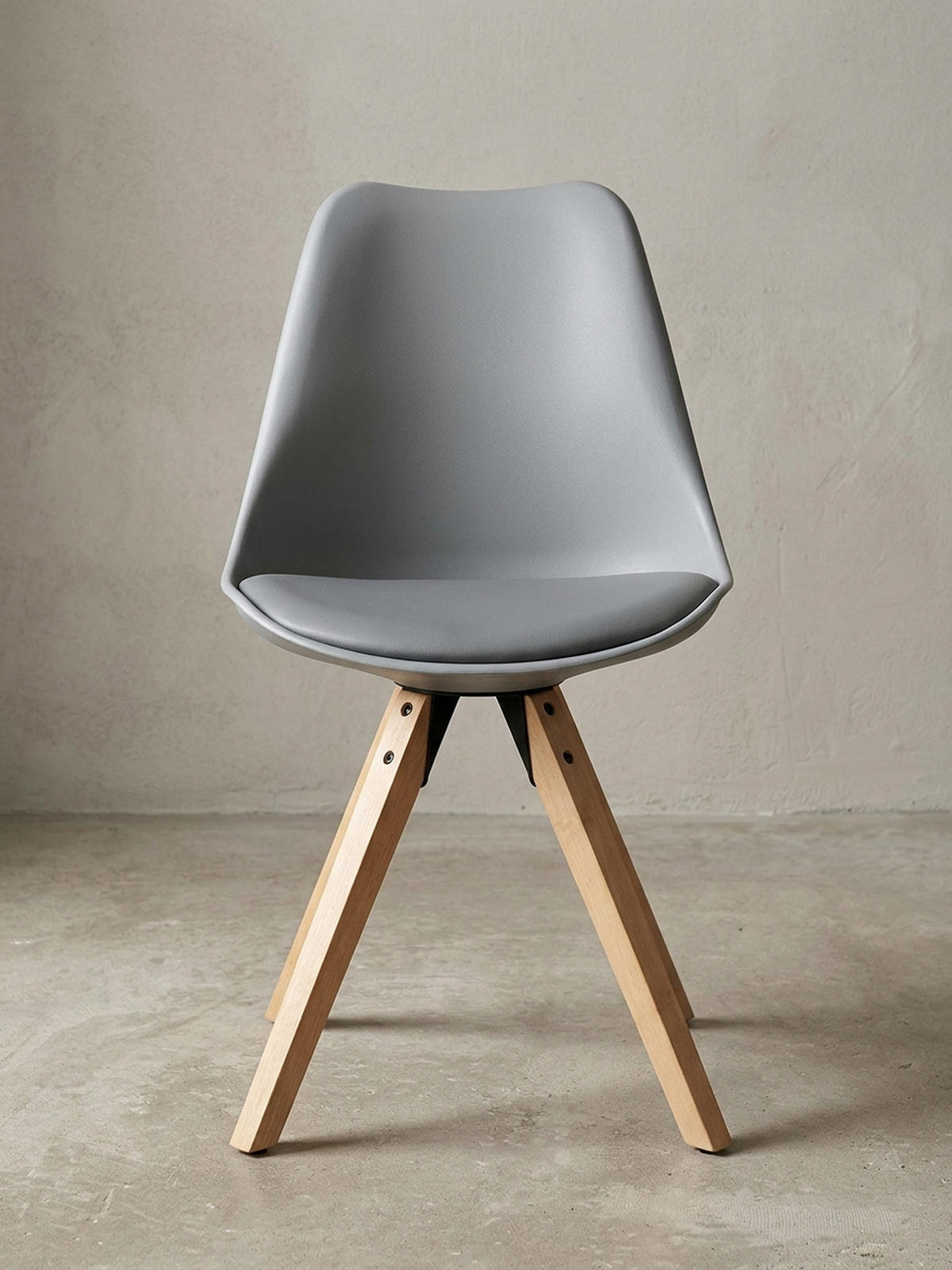 ESSZIMMERSTUHL 2er Set Kunstlederbezug mit Holzgestell Skandinavisch gepolstert, Grau 49x52x87 cm - Beige/Grau, Holz/Kunststoff (49/87/52cm) - KADIMA DESIGN