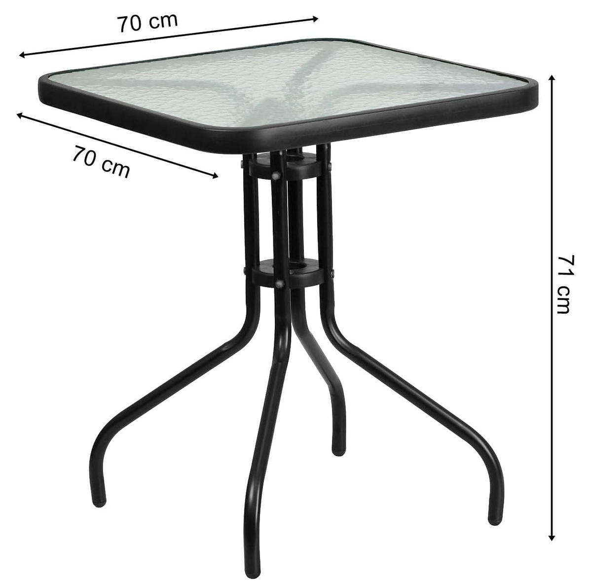 GARTENTISCH quadratisch 70cm - Transparent, Metall (70/70/70cm) - Mat-Haus