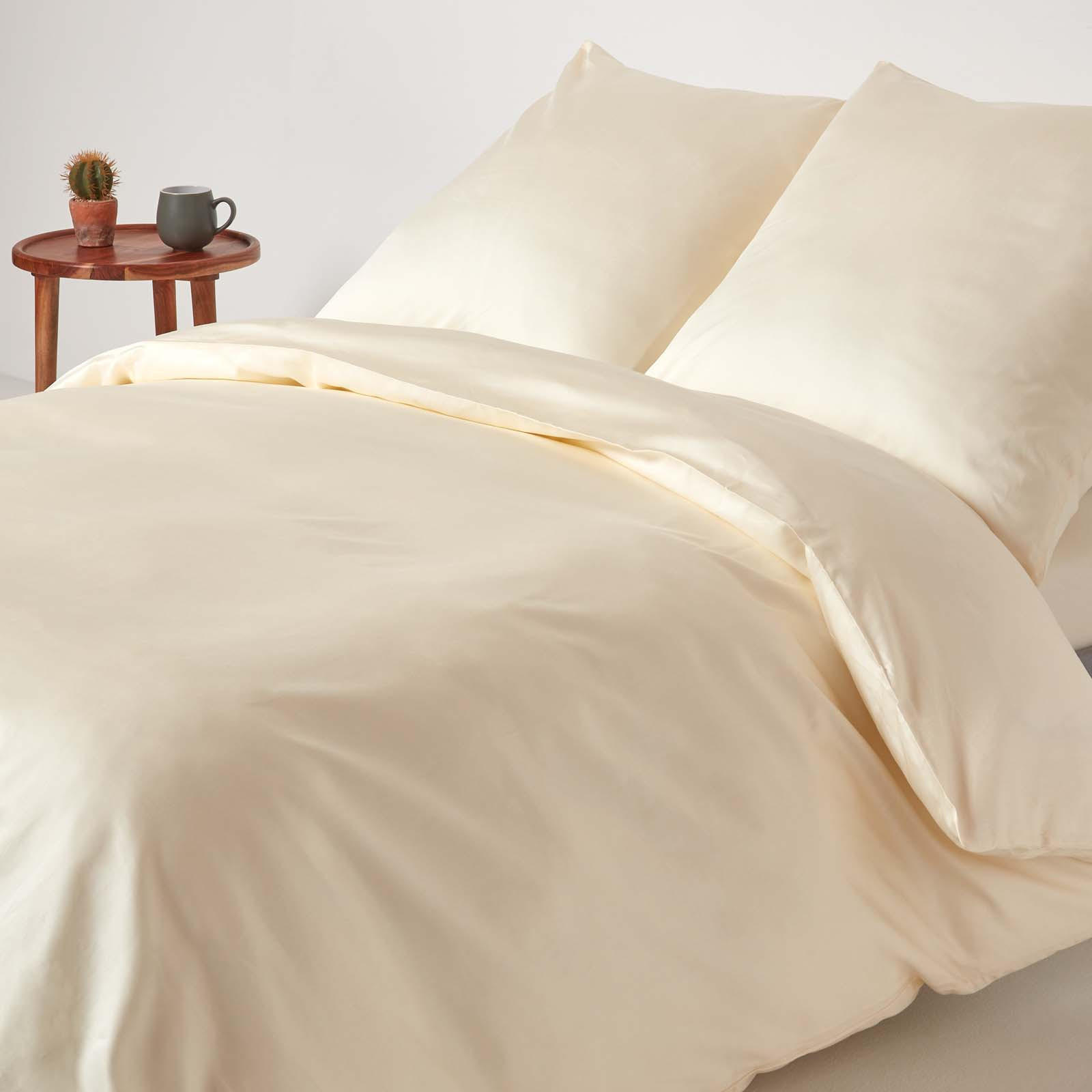 BIO-BETTWÄSCHE Satin Fadendichte 400 - Creme, Textil (240/220cm) - Homescapes