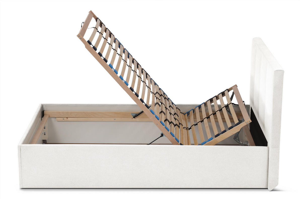 POLSTERBETT Dalas Weiß 100 x 200 x 40 cm Bettkasten Mit hochwertiger Matratze H2 (bis 100 kg) und Lattenrost - Weiß, Holz (100/200cm) - Halmon Schlafkomfort Betten 