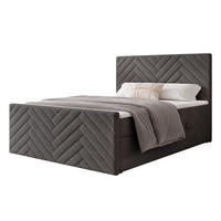 BOXBETT NEREA PLUS 160/200 cm mit Matratze und Topper, Grau - Grau, Holzwerkstoff/Textil (160/200cm) - Idohome