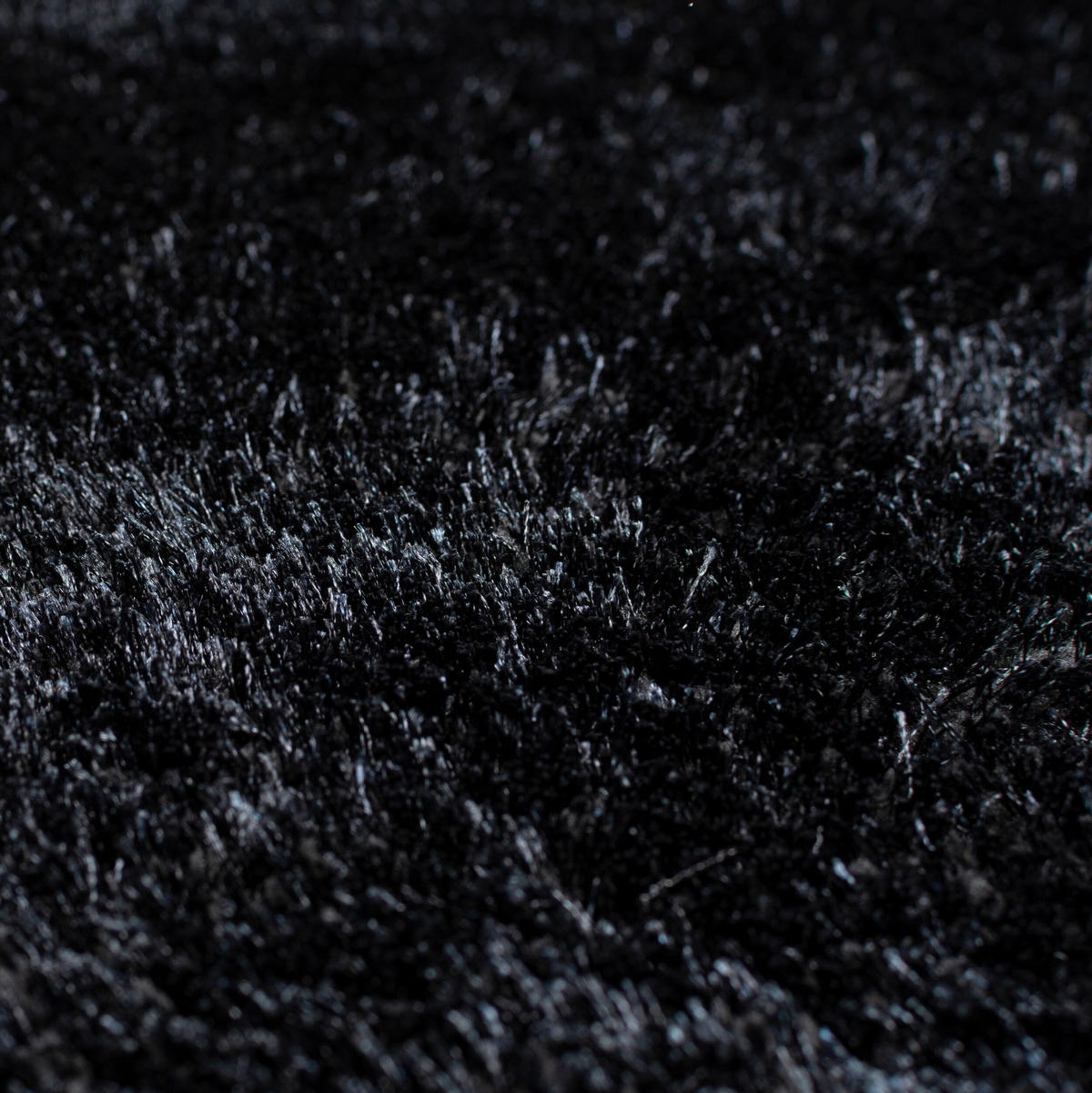 TEPPICH Hochflor Samt-Design, plüschig DOVEL, Schwarz 60x230 cm - Schwarz, Textil (60/230cm) - KADIMA DESIGN