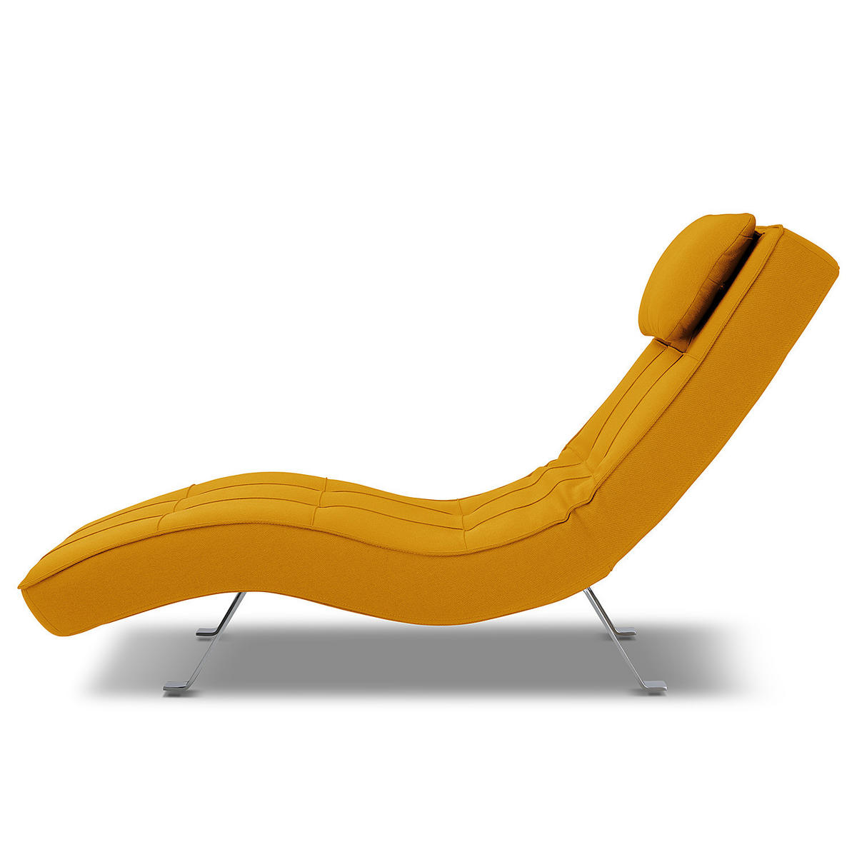 RELAXLIEGE - Chromfarben/Gelb, Textil/Metall (70/80/170cm) - home24