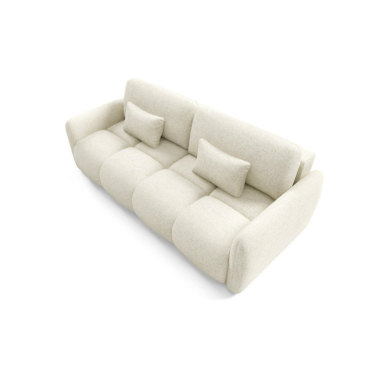 SOFA 3 Sitzplätze Cremefarben - Weiß, Holz (236/95/121cm) - Petits-meubles