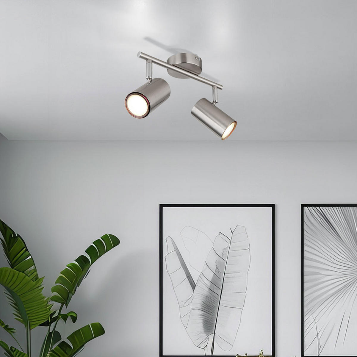 LED DECKENLEUCHTE Silber Metall - Silberfarben, Metall (25/10/13.5cm) - Globo Lighting