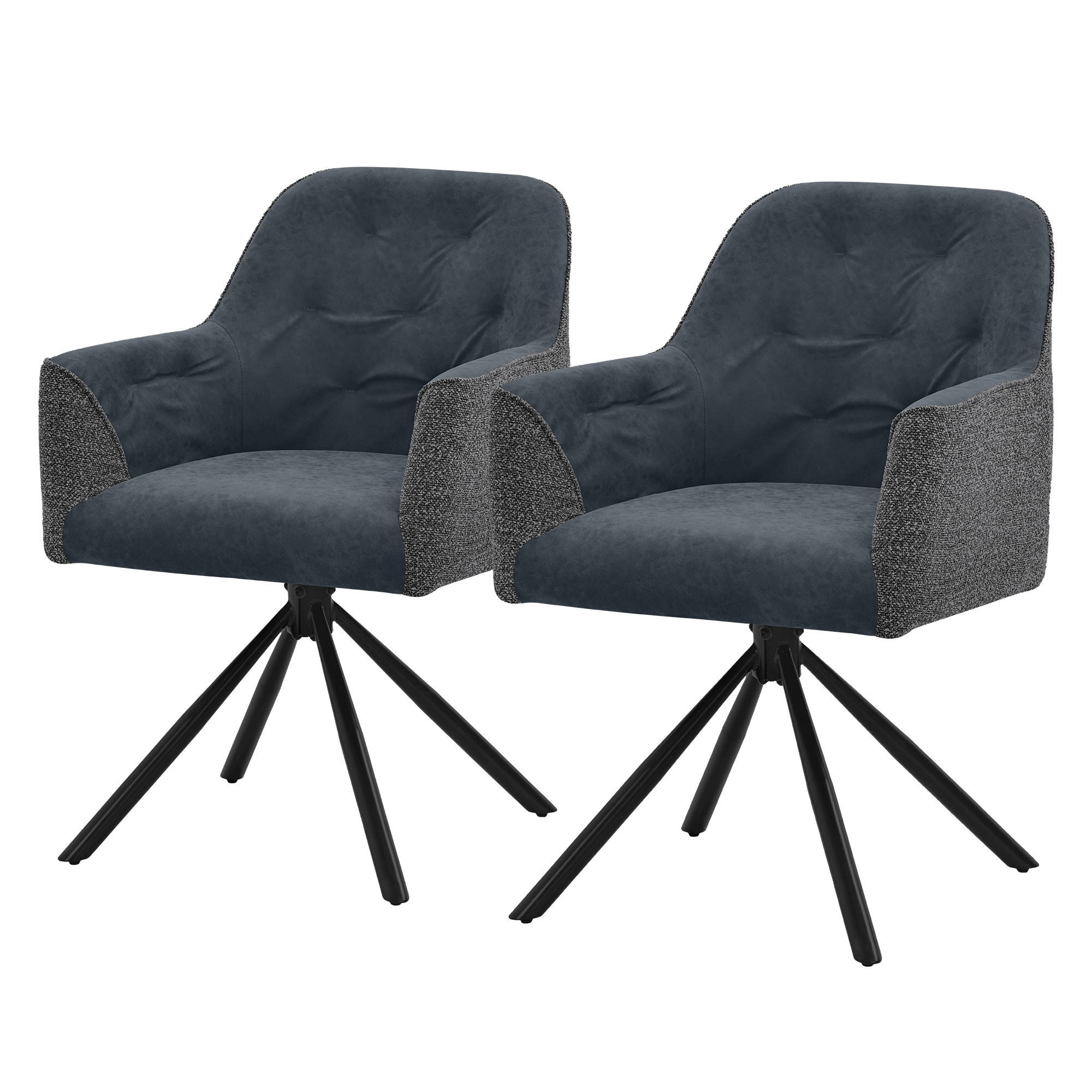 Ml-Design Esszimmerstühle Anthrazit 62x81x65 cm