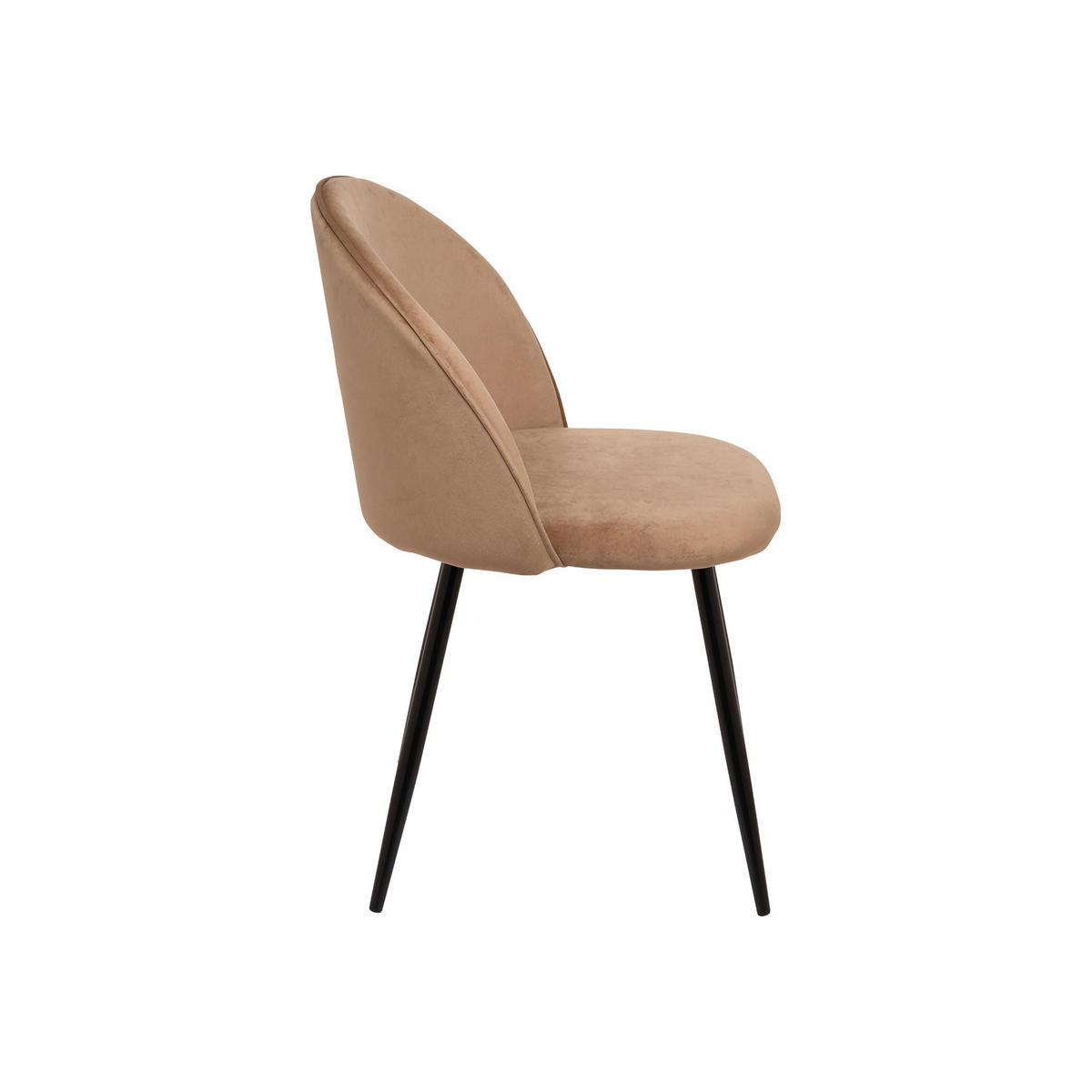 STUHL 4er Set in Metall Sand 53.5x50.5h81.5 - Schwarz, Metall (50.5/81.5/53.5cm) - DMORA