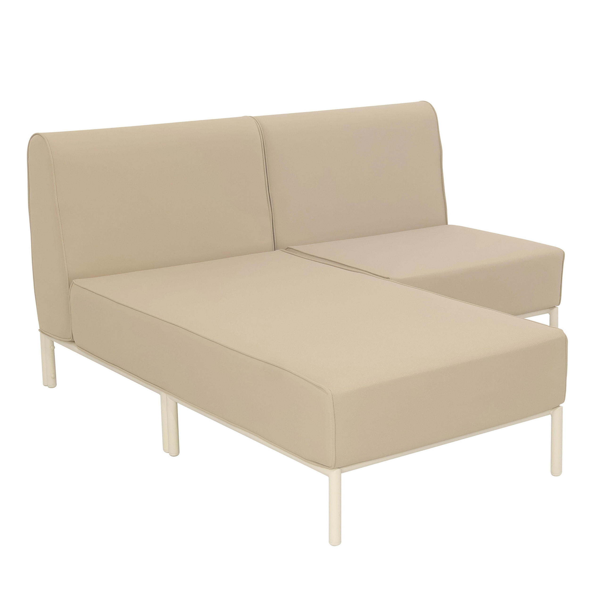 GARTENSOFA mit 2 Sitzplätzen, Beige - Beige, Textil (153/78/144cm) - Oviala